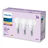 Philips Candle 40W P45 E14 x3, 4,9 W, 40 W, E14, 470 lm, 15 000 h, Soe valge