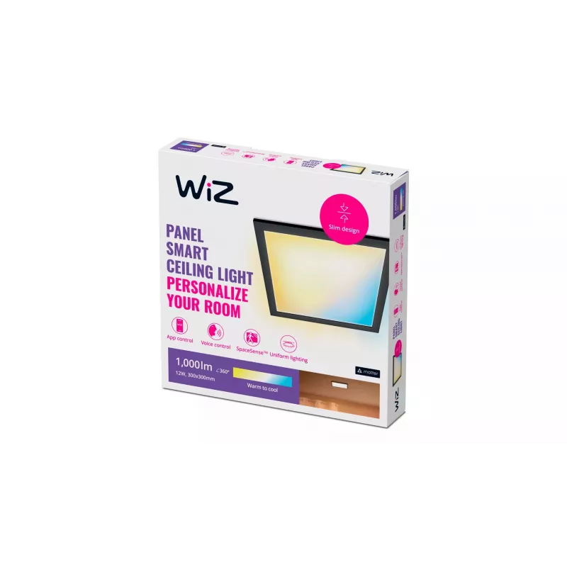 Lae-/pinnale paigaldatav LED-paneel Signify WiZ A Bluetooth 12 W 300×300×42 mm must 220–240 V
