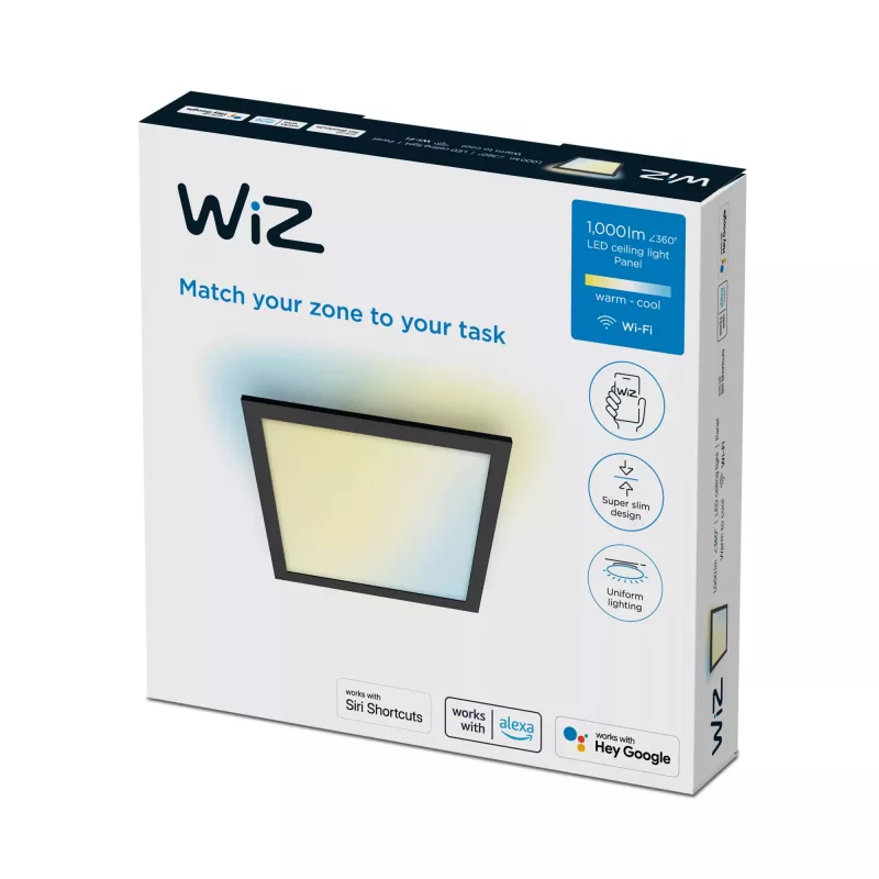 Lae-/pinnale paigaldatav LED-paneel Signify WiZ A Bluetooth 12 W 300×300×42 mm must 220–240 V