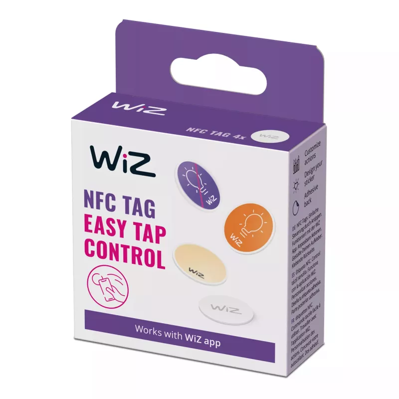 WiZ NFC-silt 4 tk, Juhtmevaba, NFC, Valge, IP20, Plastik, Ei nõuta