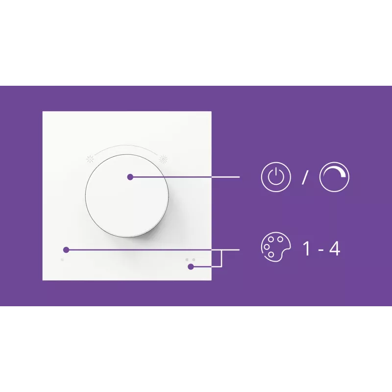 WiZ Smart Dial Switch Philips juhtmevaba Wi-Fi valge aku 5 V