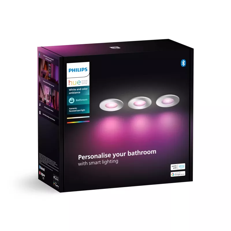 Philips Hue valge ja värvilise valguse kolmikpakend Xamento süvistatav prožektor