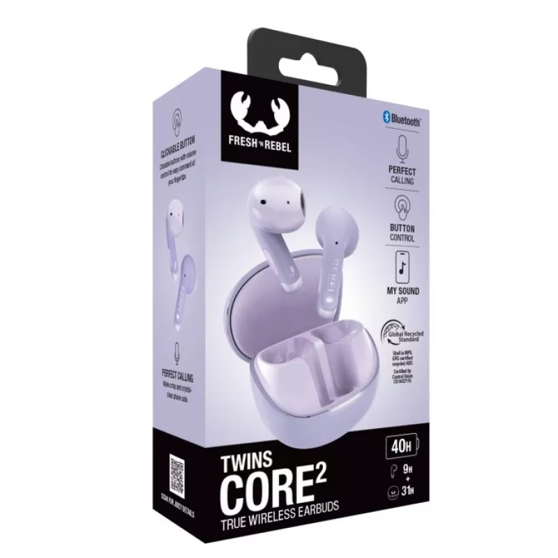 Hama Twins Core 2 Peakomplekt True Wireless Stereo (TWS) Kõrvasisesed Kõned/Muusika USB USB-C Bluetooth Lilla