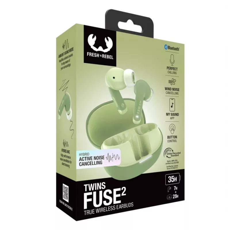 Hama Twins Fuse 2 kõrvaklapid True Wireless Stereo (TWS) kõrvasisesed Kõned/Muusika USB USB-C Bluetooth Roheline