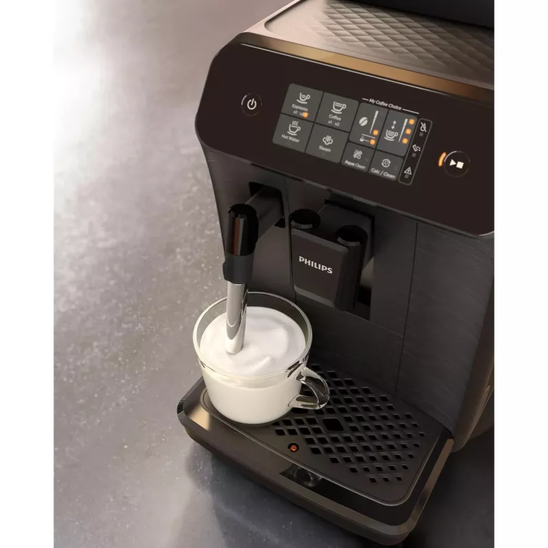 Espressomasin Philips 800 seeria EP0820/00 — täisautomaatne, 1,8 l paak, sisseehitatud keraamiline veski 275 g, 15 bar, must