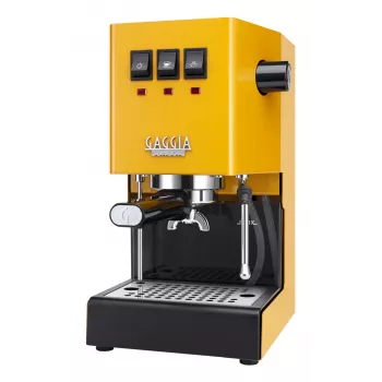 Espressomasin Gaggia Classic Evo E24 — kompaktne kodune espressokeetja, kollane