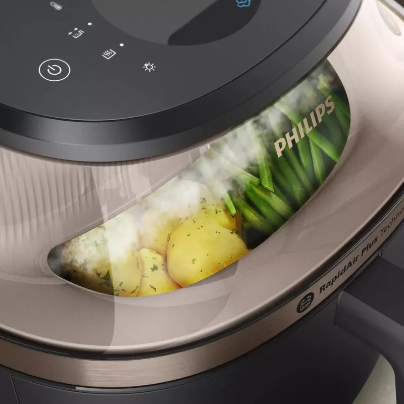 Philips 5000 seeria NA547/07 fritüür Üksik 7,2 L Eraldiseisev 2000 W Kuumaõhufritüür Must, Kuldne