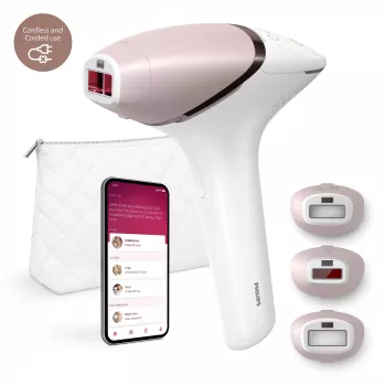 IPL-karvade eemaldamise seade Philips Lumea 9000 Series BRI955/01 — SenseIQ, aku, kuldne/valge, terve jalg 8,5 min