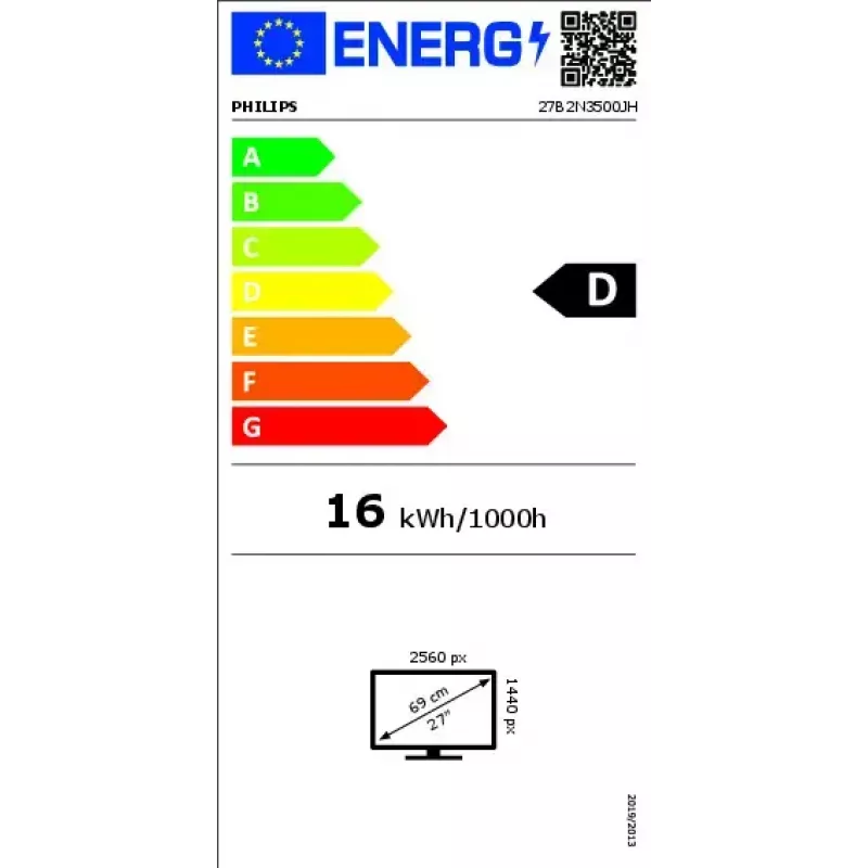 Philips 27B2N3500JH arvutikuvar, 27 tolli (68,6 cm) IPS LCD Quad HD 2560×1440, 4 ms, 350 cd/m², USB-jaotur, kõlarid, VESA, must