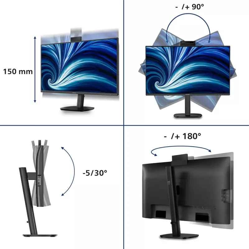 Philips 27B2N3500JH arvutikuvar, 27 tolli (68,6 cm) IPS LCD Quad HD 2560×1440, 4 ms, 350 cd/m², USB-jaotur, kõlarid, VESA, must