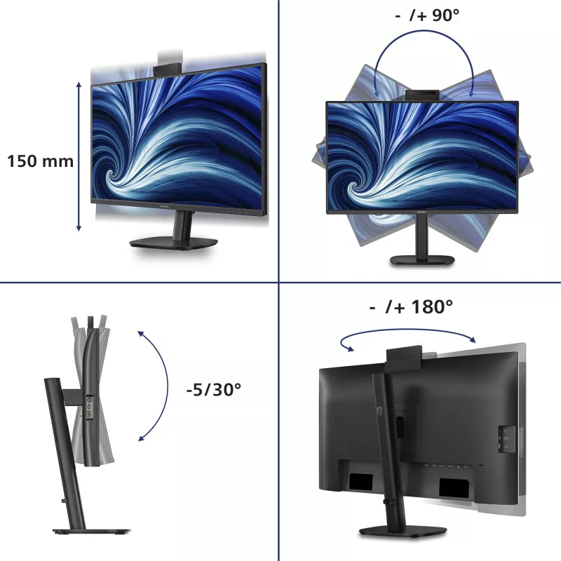 Philips 3000 series 27B2U3601H/00 arvutimonitor 68,6 cm (27 tolli) 2560 x 1440 pikslit Quad HD LCD Must