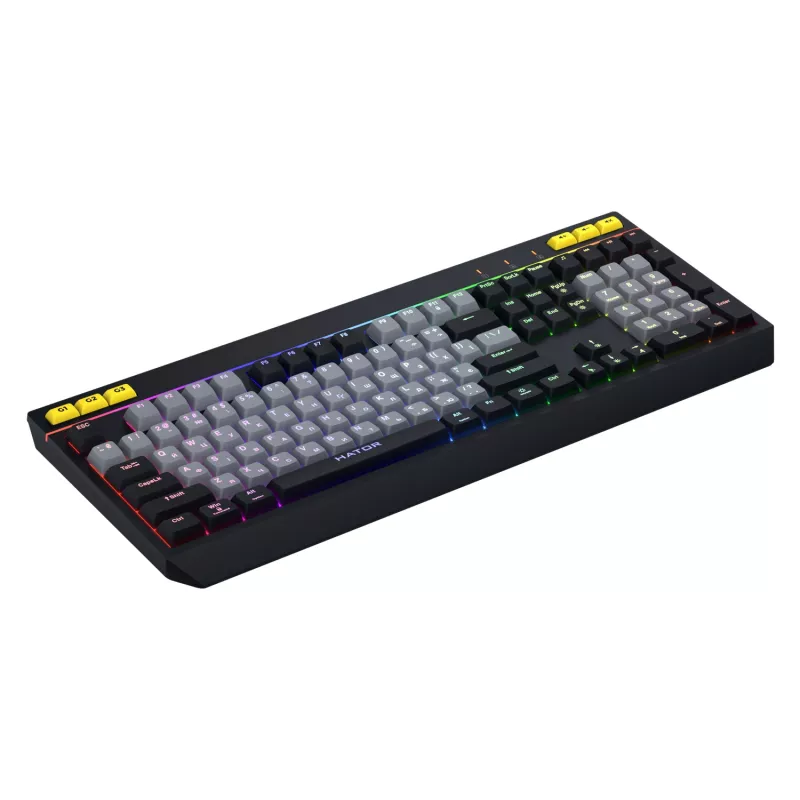 HATOR Icefall klaviatuur mängimiseks USB QWERTY USA inglise Must RGB LED