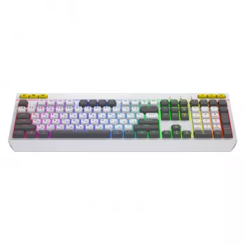 HATOR Icefall klaviatuur mängurile USB QWERTY USA inglise valge täissuuruses RGB LED