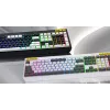 HATOR Icefall klaviatuur mängurile USB QWERTY USA inglise valge täissuuruses RGB LED