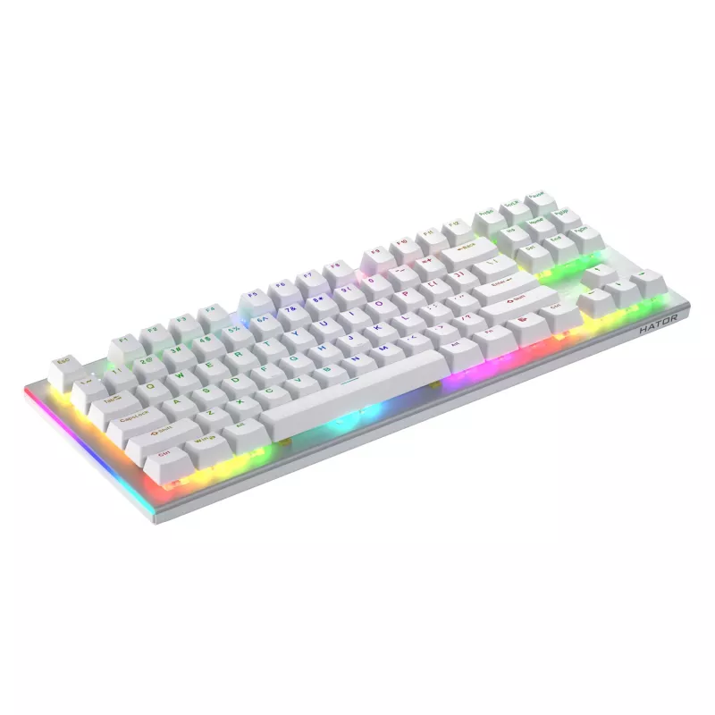 HATOR Gravity X TKL klaviatuur Mängimine USB QWERTY USA inglise Valge