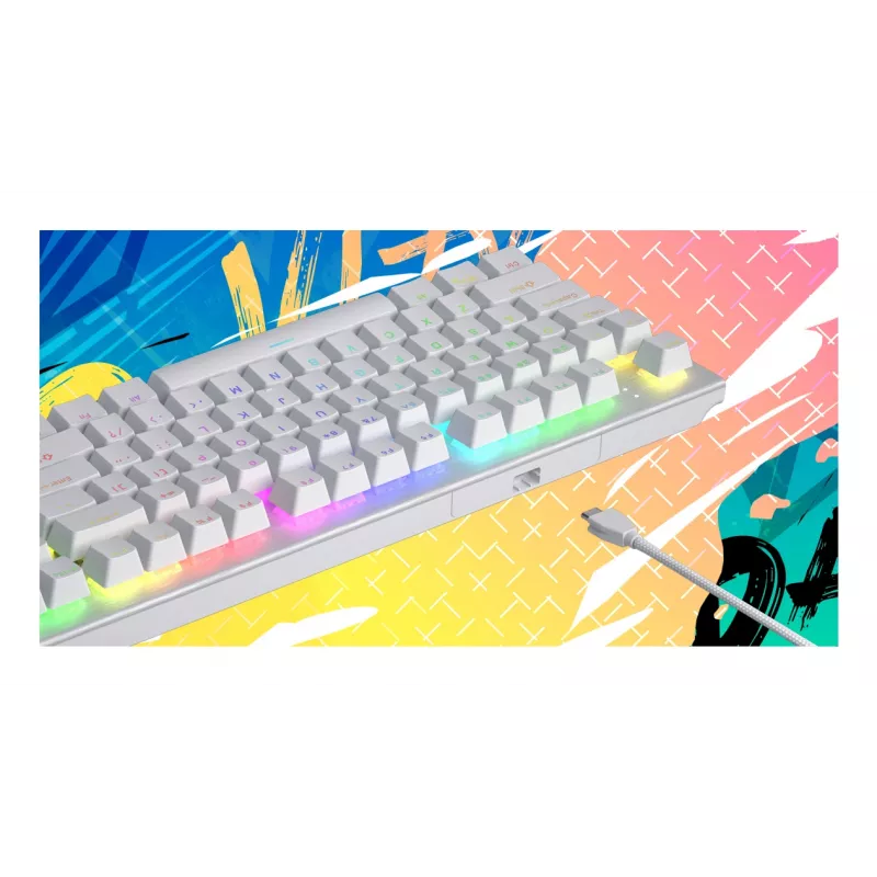 HATOR Gravity X TKL klaviatuur Mängimine USB QWERTY USA inglise Valge