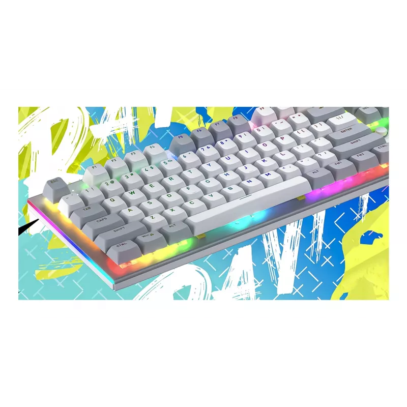 HATOR Gravity TKL klaviatuur Mängimine USB QWERTY USA inglise keel Valge