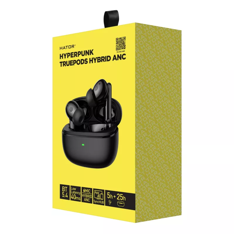 HATOR Hyperpunk Truepods Hybrid ANC Headset True Wireless Stereo (TWS) In-ear Calls/Music Bluetooth Must