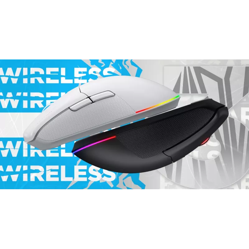 HATOR Pulsar 3 Wireless, must - Optilised kollased 100M lülitid PixArt PMW 3311 (HTM630)