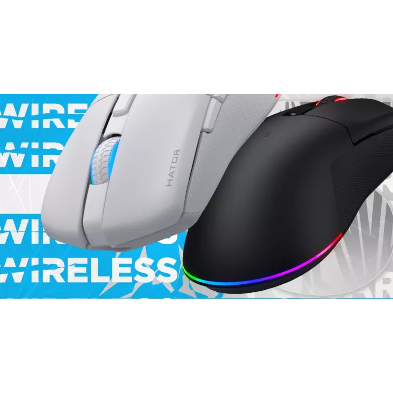 HATOR Pulsar 3 Wireless, must - Optilised kollased 100M lülitid PixArt PMW 3311 (HTM630)