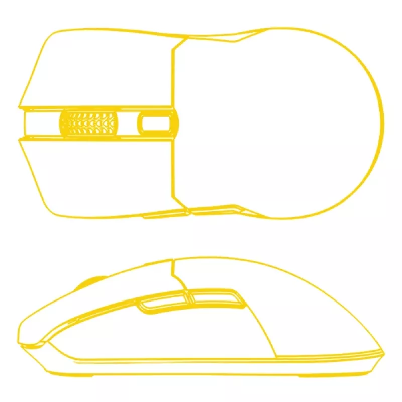 HATOR Pulsar 3 Wireless, must - Optilised kollased 100M lülitid PixArt PMW 3311 (HTM630)