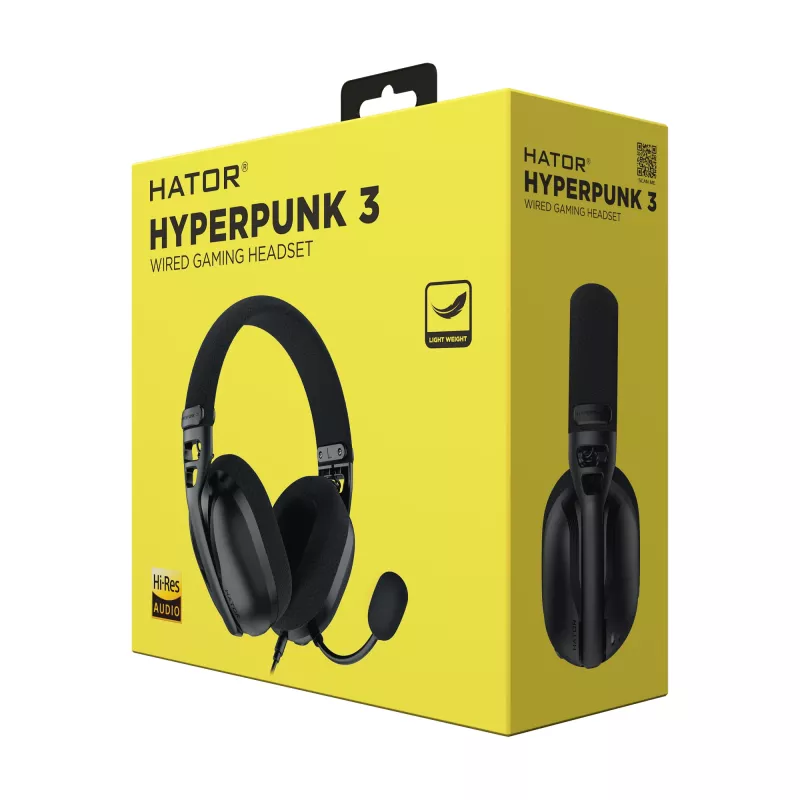 HATOR Hyperpunk 3 peakomplekt juhtmega kõrvasisesed mänguri must