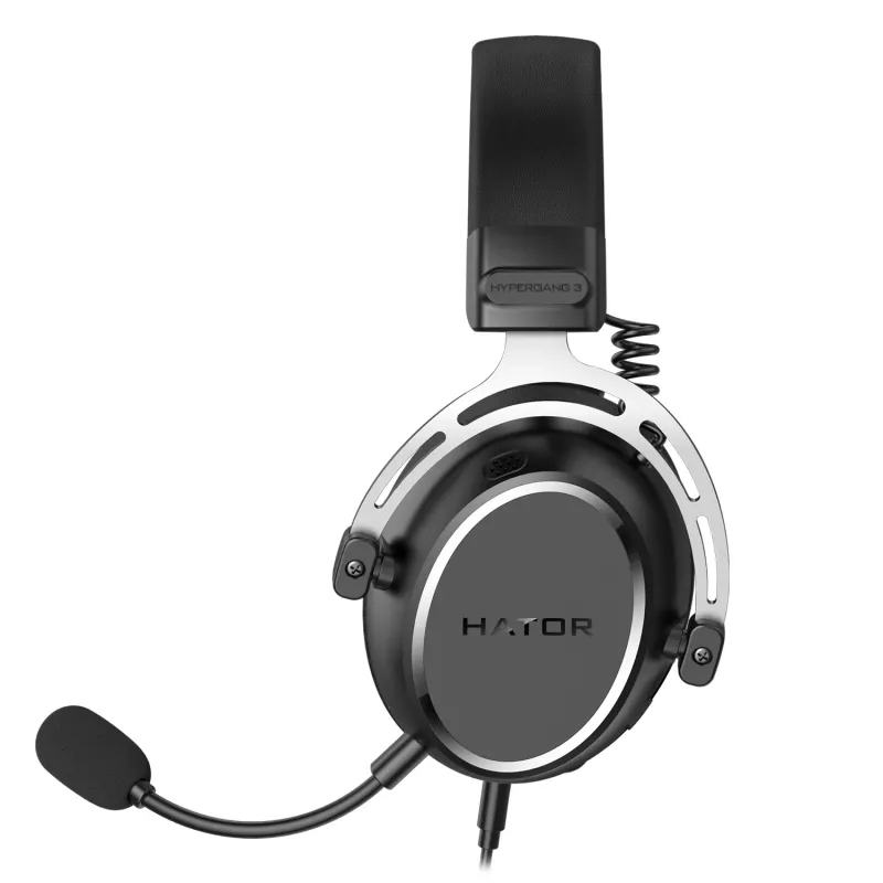 HATOR HYPERGANG 3 Hi-Res peakomplekt, juhtmega, peapaelaga, mänguritele, USB USB-C / USB Type-A, must