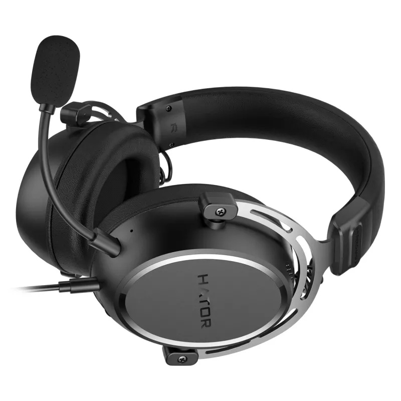 HATOR HYPERGANG 3 Hi-Res peakomplekt, juhtmega, peapaelaga, mänguritele, USB USB-C / USB Type-A, must