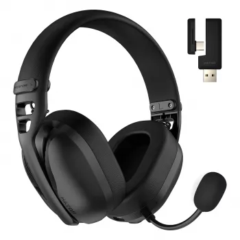HATOR Hyperpunk 3 Wireless kõrvaklapid, juhtmega ja juhtmevaba peakomplekt, mänguritele, USB-C/USB-A, Bluetooth, must