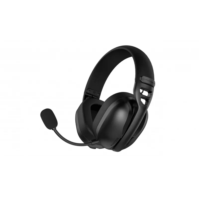 HATOR Hyperpunk 3 Wireless kõrvaklapid, juhtmega ja juhtmevaba peakomplekt, mänguritele, USB-C/USB-A, Bluetooth, must