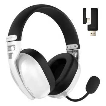 HATOR Hyperpunk 3 Wireless peakomplekt juhtmega ja juhtmevaba peakomplekt Peapael Mängimine USB USB-C / USB Type-A Bluetooth Valge