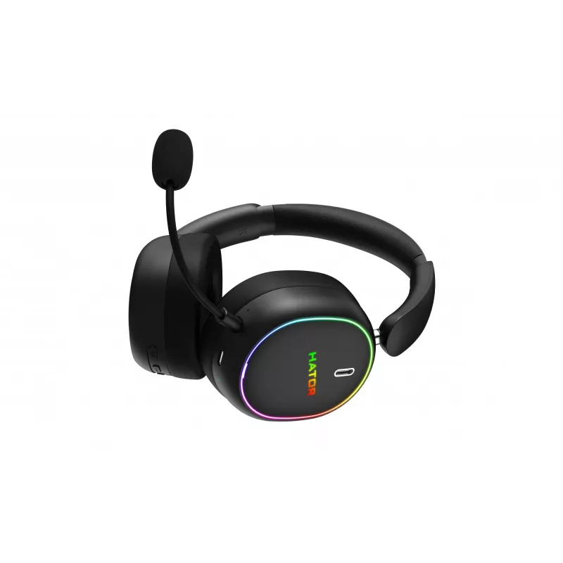 HATOR Phoenix 2 Wireless peakomplekt juhtmega ja juhtmevaba peakomplekt peakinnitusega mängimiseks USB USB-C / USB Type-A Bluetooth must