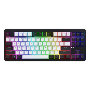 HATOR Rockfall 3 TKL Wireless, must, QMK/VIA, OMA profiiliga valge-mustad klahvikatted Klaviatuur - lineaarsed mehaanilised hotswap lülitid - US - ANSI paigutus (HTK850)