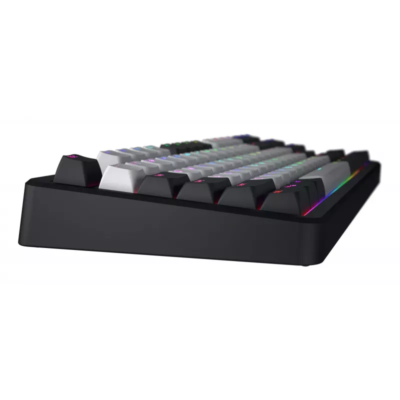 HATOR Rockfall 3 TKL Wireless, must, QMK/VIA, OMA profiiliga valge-mustad klahvikatted Klaviatuur - lineaarsed mehaanilised hotswap lülitid - US - ANSI paigutus (HTK850)