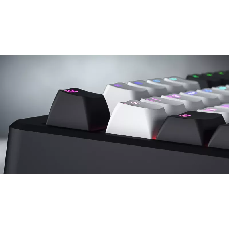 HATOR Rockfall 3 TKL Wireless, must, QMK/VIA, OMA profiiliga valge-mustad klahvikatted Klaviatuur - lineaarsed mehaanilised hotswap lülitid - US - ANSI paigutus (HTK850)