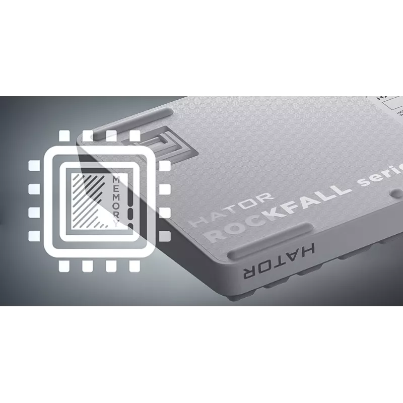 HATOR Rockfall 3 TKL Wireless, must, QMK/VIA, OMA profiiliga valge-mustad klahvikatted Klaviatuur - lineaarsed mehaanilised hotswap lülitid - US - ANSI paigutus (HTK850)