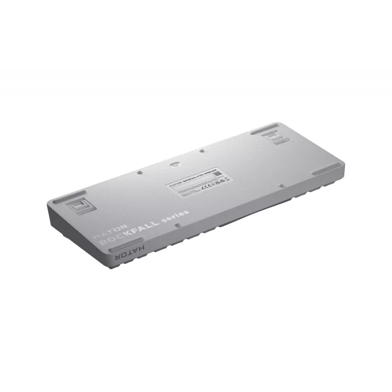 HATOR Rockfall 3 TKL Wireless, valge, QMK/VIA, OMA profiil valge-must klaviatuuriklahvid - lineaarsed mehaanilised hotswap lülitid - US - ANSI paigutus