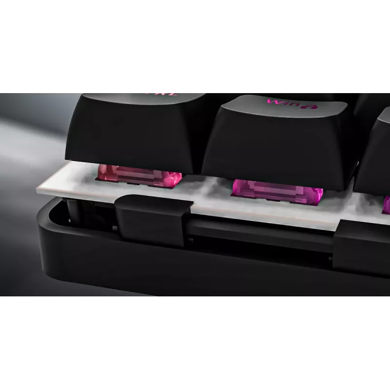 HATOR Rockfall 3 TKL Wireless, valge, QMK/VIA, OMA profiil valge-must klaviatuuriklahvid - lineaarsed mehaanilised hotswap lülitid - US - ANSI paigutus