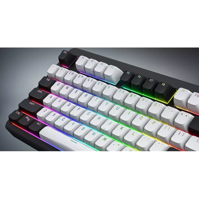 HATOR Rockfall 3 TKL Wireless, valge, QMK/VIA, OMA profiil valge-must klaviatuuriklahvid - lineaarsed mehaanilised hotswap lülitid - US - ANSI paigutus