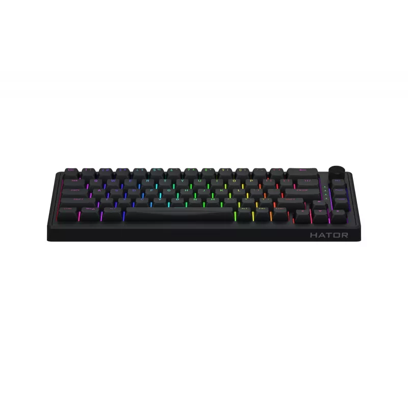 HATOR Skyfall 65 juhtmega, mehaaniline, USB-C, Aurum Sterling, 70M vajutust, RGB, must, 790g