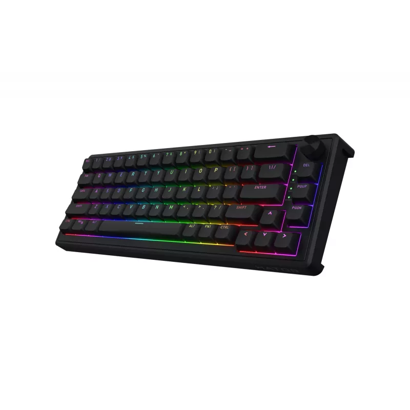 HATOR Skyfall 65 juhtmega, mehaaniline, USB-C, Aurum Sterling, 70M vajutust, RGB, must, 790g