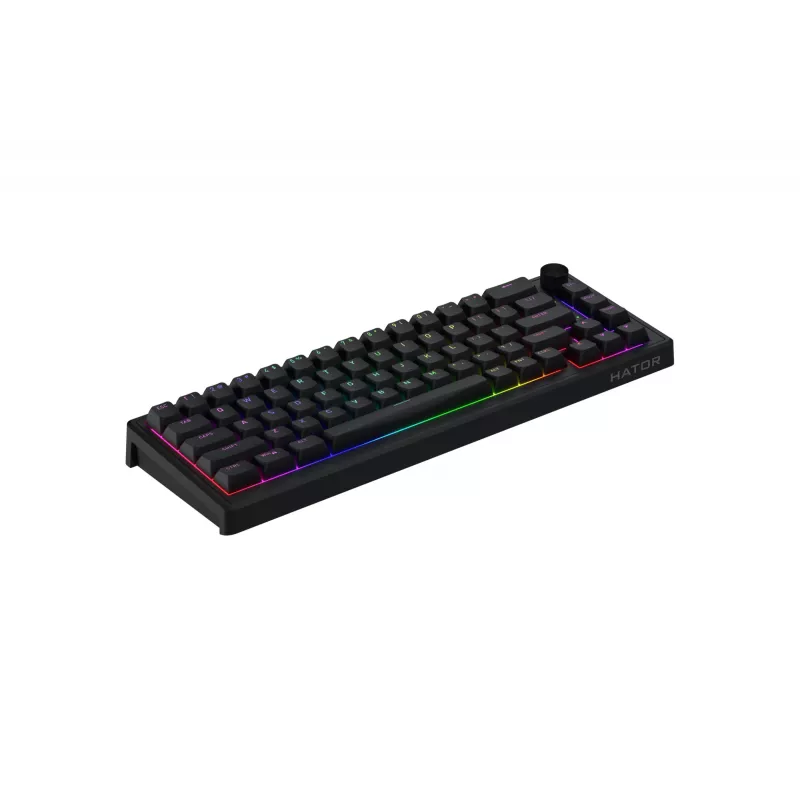 HATOR Skyfall 65 juhtmega, mehaaniline, USB-C, Aurum Sterling, 70M vajutust, RGB, must, 790g