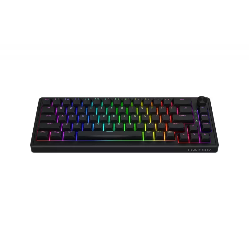 HATOR Skyfall 65 juhtmega, mehaaniline, USB-C, Aurum Sterling, 70M vajutust, RGB, must, 790g