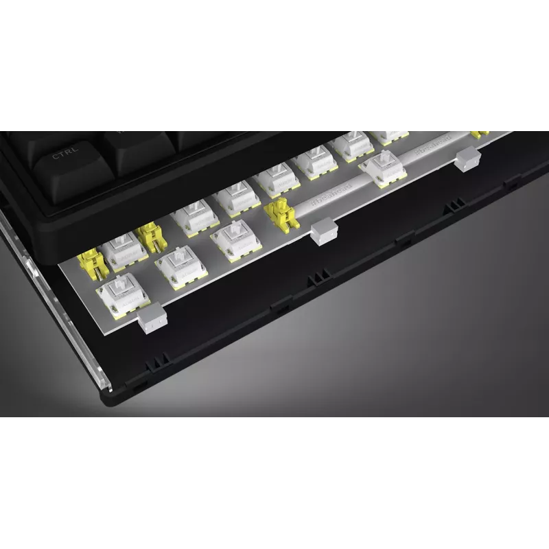 HATOR Skyfall 65 juhtmega, mehaaniline, USB-C, Aurum Sterling, 70M vajutust, RGB, must, 790g