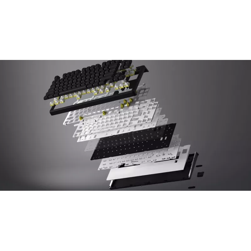 HATOR Skyfall 65 juhtmega, mehaaniline, USB-C, Aurum Sterling, 70M vajutust, RGB, must, 790g