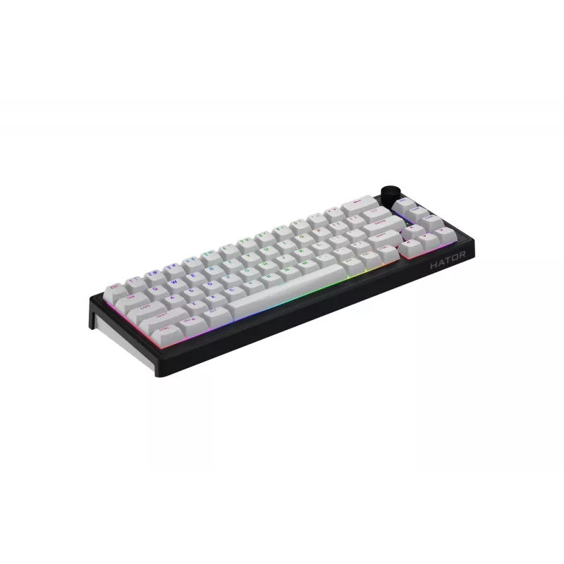 HATOR Skyfall Wireless 65 klaviatuur Mängimine USB + RF juhtmevaba + Bluetooth QWERTY USA inglise Must, Valge
