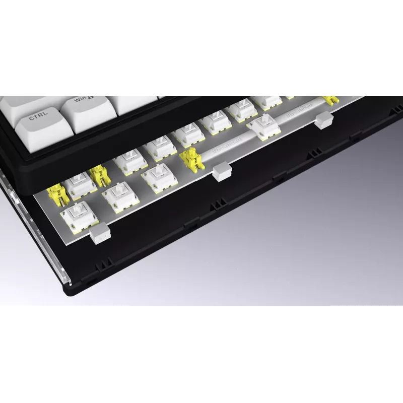 HATOR Skyfall Wireless 65 klaviatuur Mängimine USB + RF juhtmevaba + Bluetooth QWERTY USA inglise Must, Valge