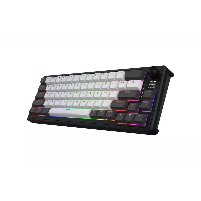 HATOR Skyfall Pro Wireless 65 klaviatuur Mängimine USB + raadiosageduslik juhtmevaba + Bluetooth QWERTY USA inglise Must, Hall