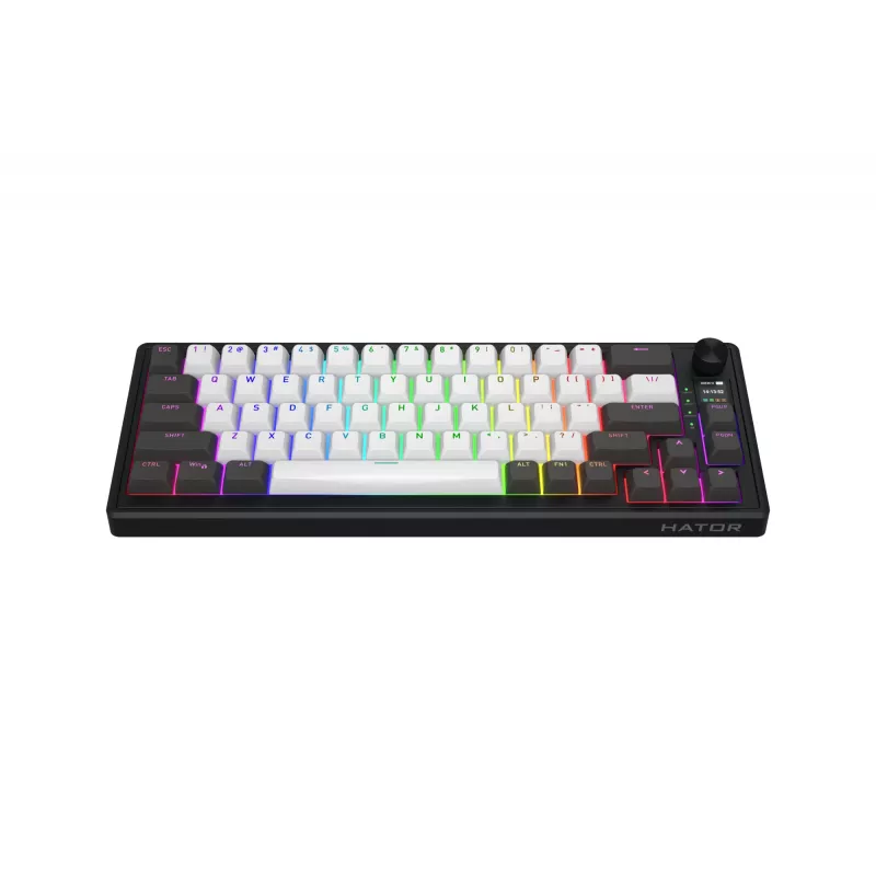 HATOR Skyfall Pro Wireless 65 klaviatuur Mängimine USB + raadiosageduslik juhtmevaba + Bluetooth QWERTY USA inglise Must, Hall