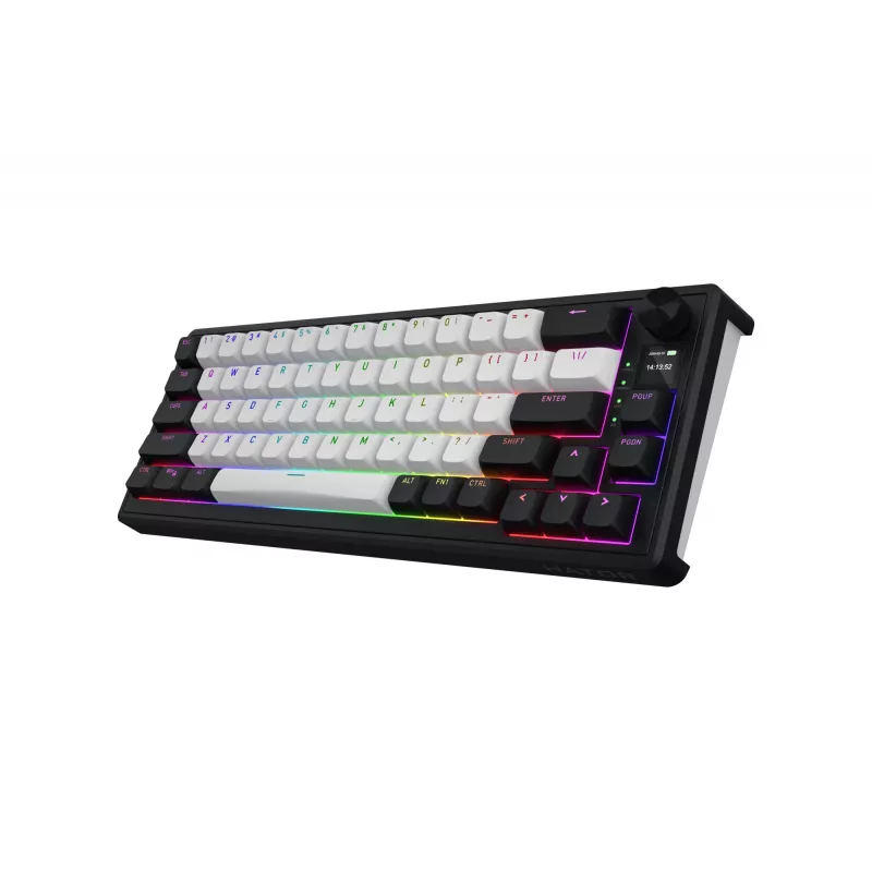 HATOR Skyfall 65 MAG ULTIMA 8K juhtmevaba klaviatuur Mängimine USB + RF Wireless + Bluetooth QWERTY US English Must, Valge